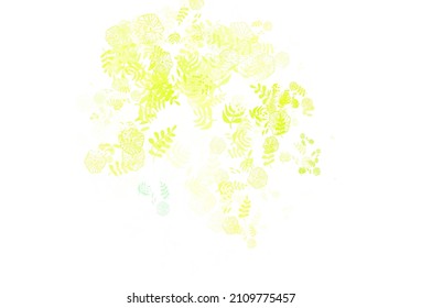 Light Green, Red vector doodle background with leaves. Blurred decorative design in Indian style with leaves. New template for your brand book.