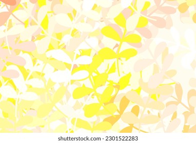 Light Green, Red vector doodle background with leaves. Modern geometrical abstract illustration with leaves. Hand painted design for web, leaflets.