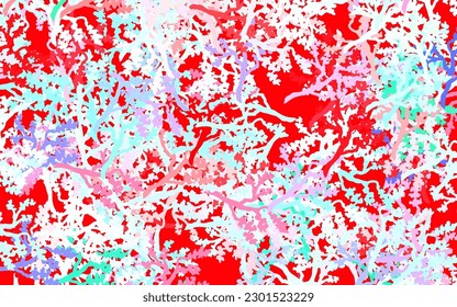 Light Green, Red vector doodle pattern with leaves, branches. Shining colored illustration with leaves and branches. Textured pattern for websites, banners.