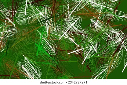Light Green, Red vector doodle texture with leaves. Sketchy doodles with leaves on blurred background. Template for backgrounds of cell phones.