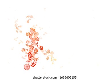 Light Green, Red vector elegant wallpaper with leaves, flowers. Shining colored illustration with leaves and flowers. Pattern for wallpapers, coloring books.