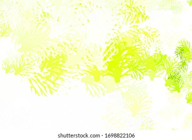 Light Green, Red vector elegant template with branches. Leaves and branches with gradient on white background. Hand painted design for web, wrapping.