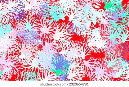 Light Green, Red vector elegant background with branches, leaves. Colorful abstract illustration with leaves in doodle style. Template for backgrounds of cell phones.