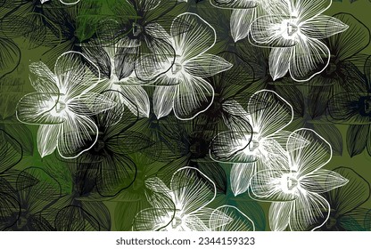 Light Green, Red vector elegant wallpaper with flowers. Flowers with gradient on white background. Brand new style for your business design.