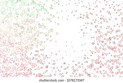 Light Green, Red vector geometric simple minimalistic background, which consist of triangles on white background. Triangular pattern with gradient for your business design. 