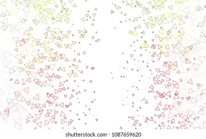 Light Green, Red vector geometric simple minimalistic background, which consist of triangles on white background. Triangular pattern with gradient for your business design. 