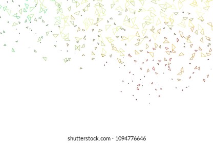 Light Green, Red vector geometric simple minimalistic background, which consist of triangles on white background. Triangular pattern with gradient for your business design. 