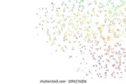 Light Green, Red vector geometric simple minimalistic background, which consist of triangles on white background. Triangular pattern with gradient for your business design. 