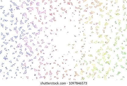 Light Green, Red vector geometric simple minimalistic background, which consist of triangles on white background. Triangular pattern with gradient for your business design. 