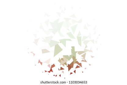 Light Green, Red vector geometric simple minimalistic background, which consist of triangles on white background. Triangular pattern with gradient for your business design. 
