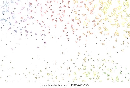Light Green, Red vector geometric simple minimalistic background, which consist of triangles on white background. Triangular pattern with gradient for your business design. 