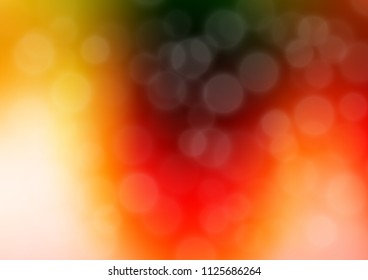Light Green, Red vector glossy abstract background. A completely new color illustration in a bokeh style. Brand new design for your business.
