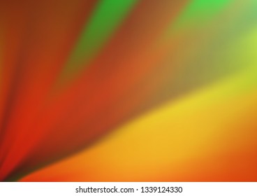 Light Green, Red vector glossy bokeh pattern. Glitter abstract illustration with an elegant design. Brand new style for your business design.