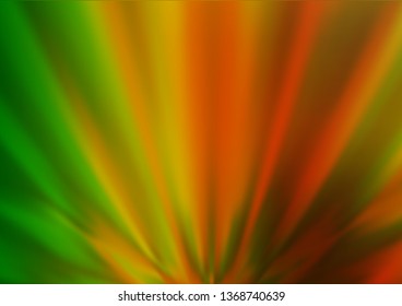 Light Green, Red vector glossy bokeh pattern. Colorful illustration in abstract style with gradient. Brand new design for your business.