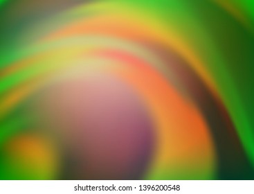 Light Green, Red vector glossy bokeh pattern. Glitter abstract illustration with an elegant design. The template can be used for your brand book.
