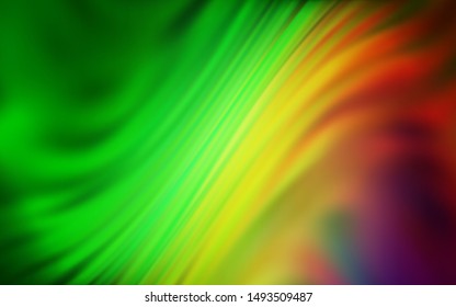 Light Green, Red vector glossy abstract layout. Glitter abstract illustration with gradient design. Smart design for your work.