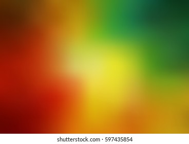Light Green, Red vector glow blurred background. Art design pattern. Glitter abstract illustration with elegant bright gradient design.