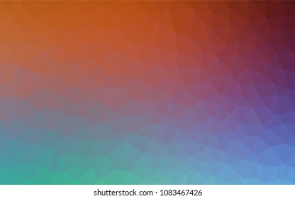 Light Green, Red vector gradient triangles template. Geometric illustration in Origami style with gradient.  Template for cell phone's backgrounds.