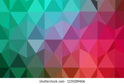 Light Green, Red vector gradient triangles pattern. Modern abstract illustration with triangles. Polygonal design for your web site.