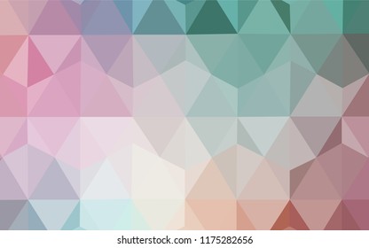 Light Green, Red vector gradient triangles texture. A sample with polygonal shapes. Completely new template for your banner.
