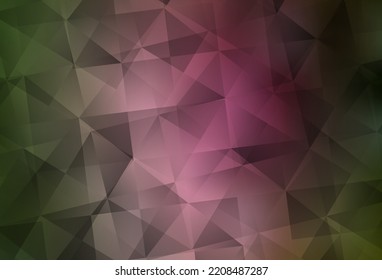 Light Green, Red vector gradient triangles texture. Colorful illustration in polygonal style with gradient. A completely new design for your leaflet.