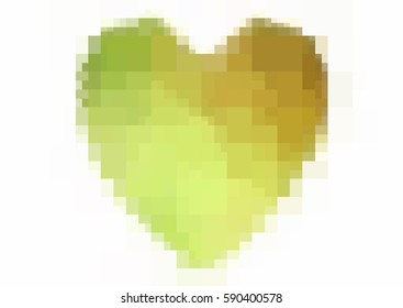 Light Green, Red vector greeting Card Happy Valentine's Day. Lettering with hearts on the white polygonal background. Colored rectangular illustration for your business.