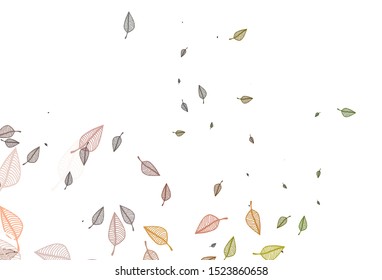 Light Green, Red vector hand painted background. Decorative illustration with abstract colorful leaves. Pattern for coloring books and pages for kids.