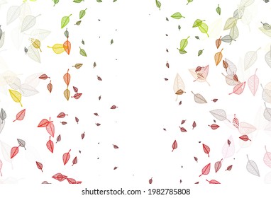 Verde claro, rojo vectorial de fondo pintado a mano. Ilustración abstracta brillante con hojas. Una nueva textura para tu diseño.