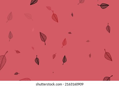 Light Green, Red vector hand painted background. Smart decorative design in natural style with leaves. Completely new design for your business.