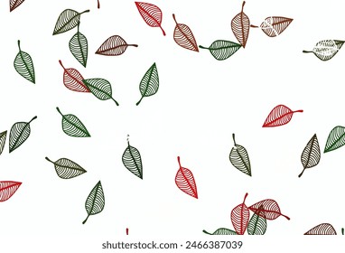 Verde claro, Vector rojo pintado a mano Plantilla. Hojas Abstractas con gradiente sobre fondo simple. Diseño pintado a mano para Web, folleto, textil.