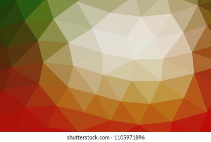 Light Green, Red vector hexagon mosaic triangle mosaic. Shining illustration, which consist of triangles. A completely new template for your business design.