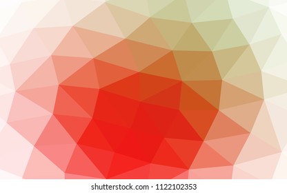 Light Green, Red vector hexagon mosaic triangle mosaic. A vague abstract illustration with gradient. The textured pattern can be used for background.