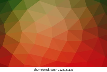 Light Green, Red vector hexagon mosaic triangle mosaic. Glitter abstract illustration with an elegant design. Brand new design for your business.