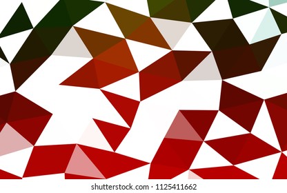 Light Green, Red vector hexagon mosaic triangle mosaic. Modern geometrical abstract illustration with gradient. Triangular pattern for your business design.