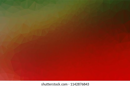 Light Green, Red vector hexagon mosaic cover. Colorful abstract illustration with gradient. The best triangular design for your business.