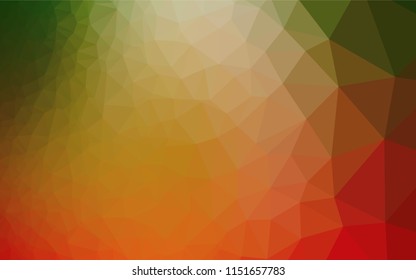 Light Green, Red vector hexagon mosaic template. Modern geometrical abstract illustration with gradient. The polygonal design can be used for your web site.