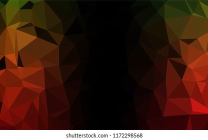 Light Green, Red vector hexagon mosaic cover. Geometric illustration in Origami style with gradient.  Brand new style for your business design.
