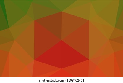 Light Green, Red vector hexagon mosaic texture. Brand new colored illustration in blurry style with gradient. A completely new template for your business design.