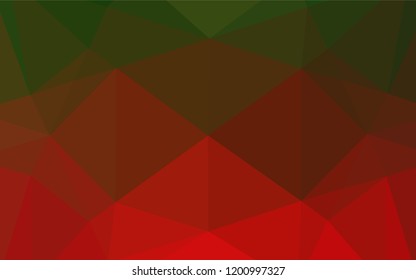 Light Green, Red vector hexagon mosaic template. Shining colored illustration in a Brand new style. The textured pattern can be used for background.