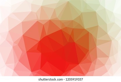 Light Green, Red vector hexagon mosaic template. Colorful abstract illustration with gradient. A new texture for your design.