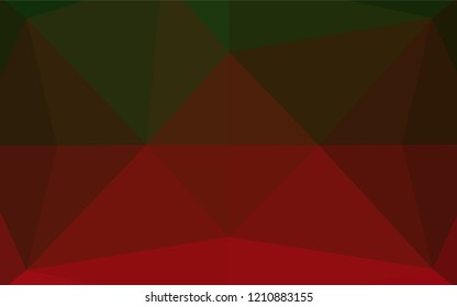 Light Green, Red vector hexagon mosaic texture. Creative illustration in halftone style with gradient. The polygonal design can be used for your web site.