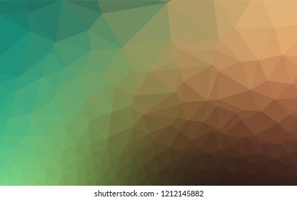 Light Green, Red vector hexagon mosaic cover. Glitter abstract illustration with an elegant design. The best triangular design for your business.