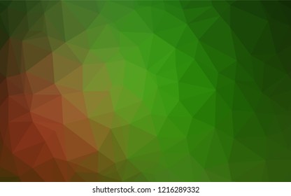 Light Green, Red vector hexagon mosaic texture. An elegant bright illustration with gradient. The polygonal design can be used for your web site.