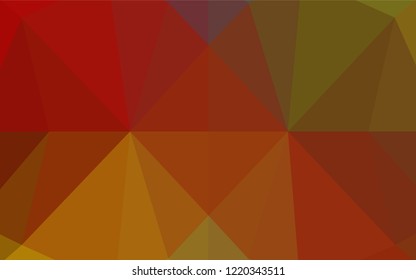 Light Green, Red vector hexagon mosaic texture. Colorful abstract illustration with gradient. Triangular pattern for your business design.