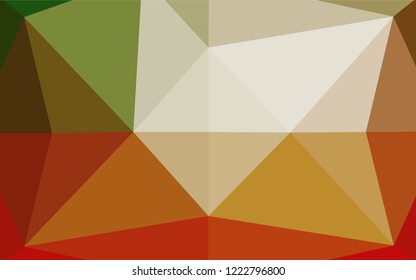 Light Green, Red vector hexagon mosaic template. Colorful abstract illustration with gradient. A completely new design for your business.