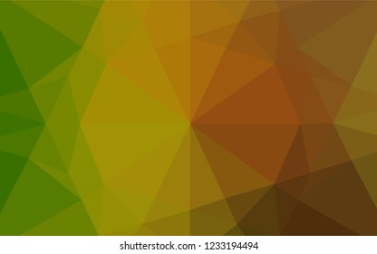Light Green, Red vector hexagon mosaic texture. Creative geometric illustration in Origami style with gradient. A completely new design for your business.