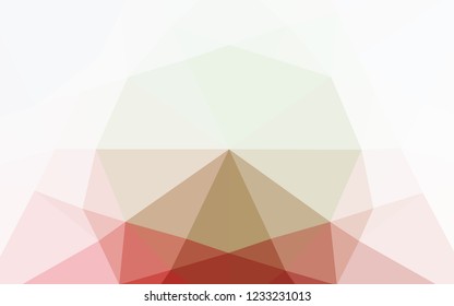 Light Green, Red vector hexagon mosaic texture. Geometric illustration in Origami style with gradient.  The completely new template can be used for your brand book.