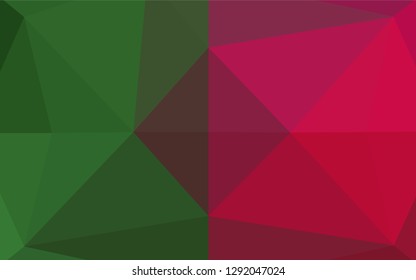 Light Green, Red vector hexagon mosaic cover. A sample with polygonal shapes. The best triangular design for your business.