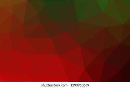 Light Green, Red vector hexagon mosaic template. Colorful illustration in abstract style with gradient. The textured pattern can be used for background.