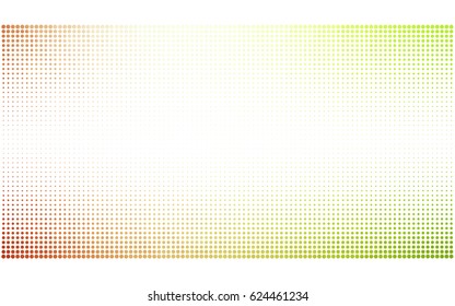 Light Green, Red vector illustration which consist of circles. Dotted gradient design for your business. Creative geometric background in halftone style with colored spots.